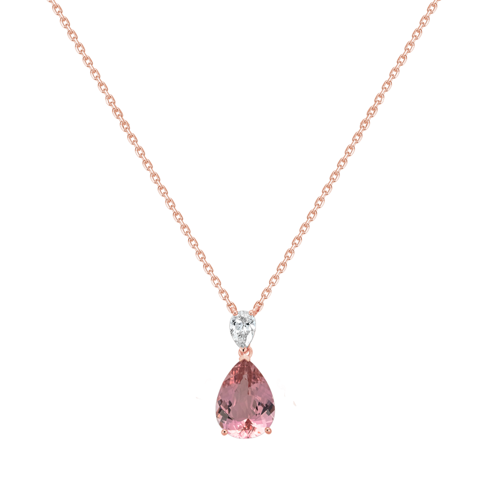 Diamond necklace with Tourmaline Whisper of Avalon