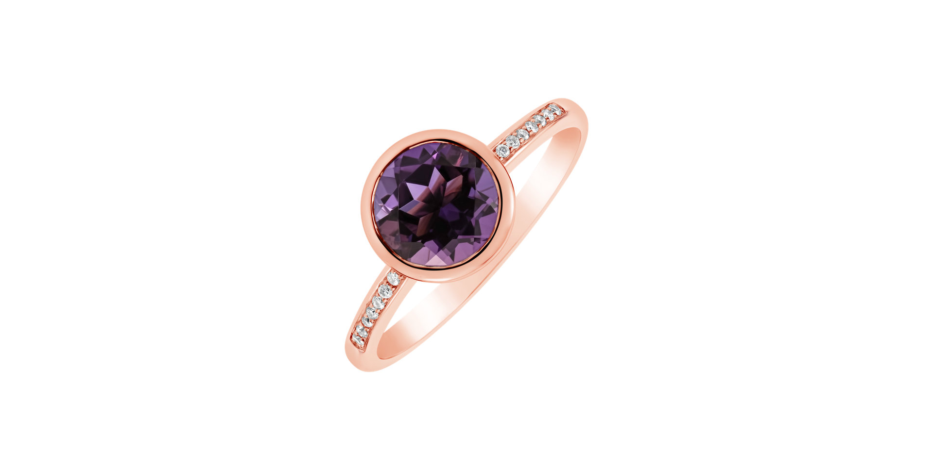 Diamond ring with Amethyst Regal Elegance