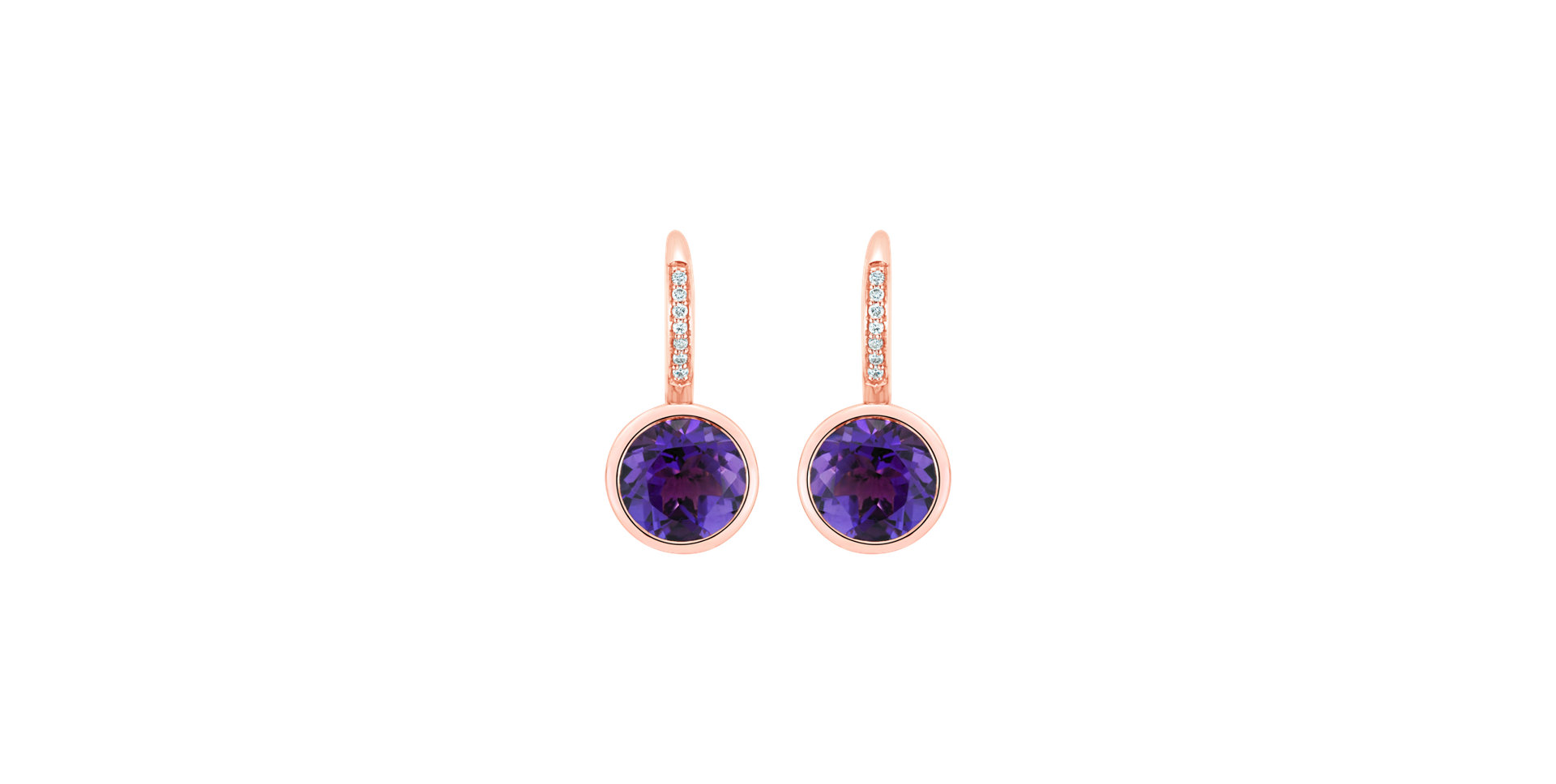 Diamond earrings with Amethyst Regal Elegance