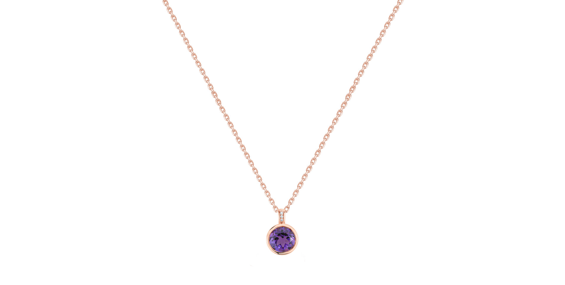 Diamond necklace with Amethyst Regal Elegance