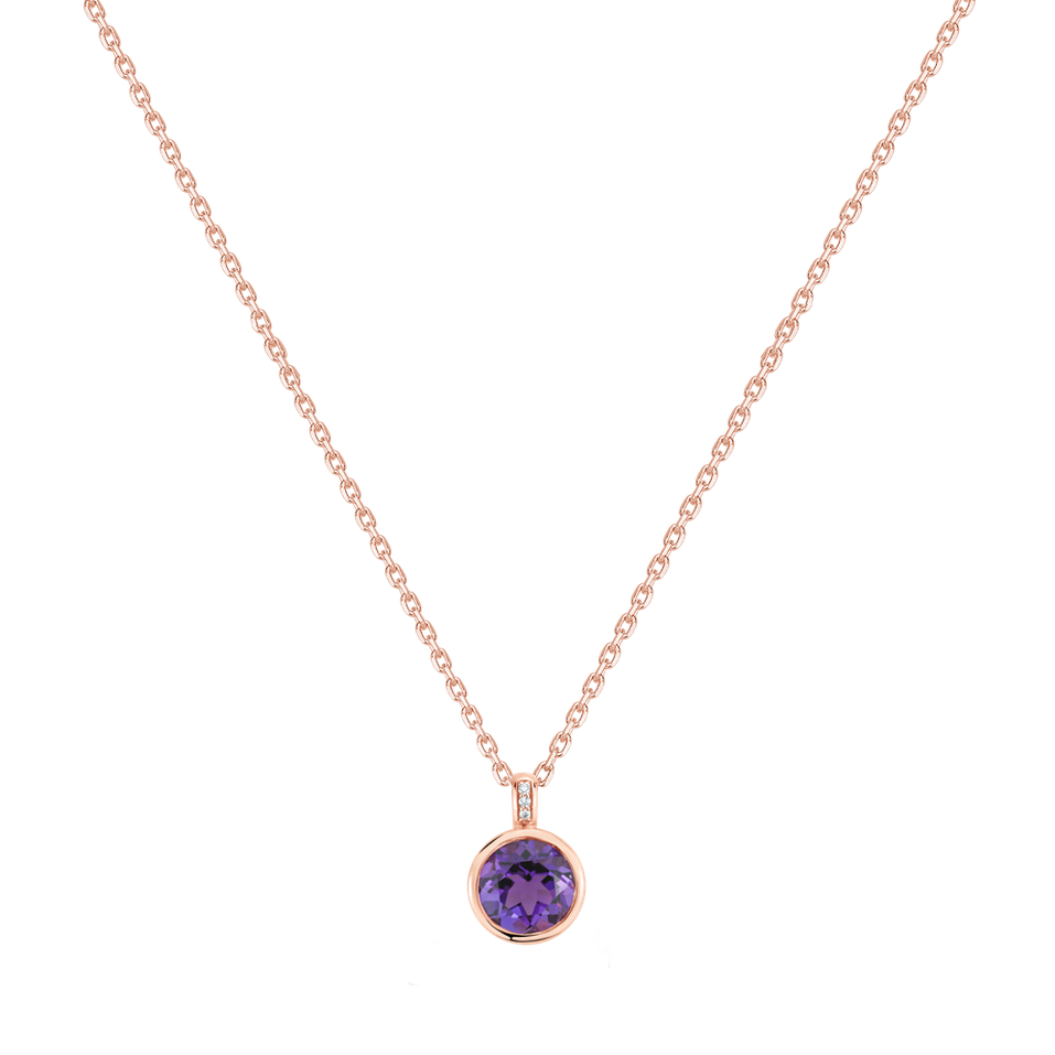 Diamond necklace with Amethyst Regal Elegance