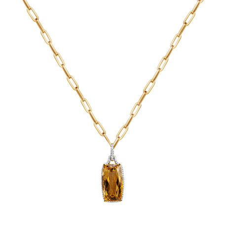 Diamond necklace with Citrine Rose de Lima