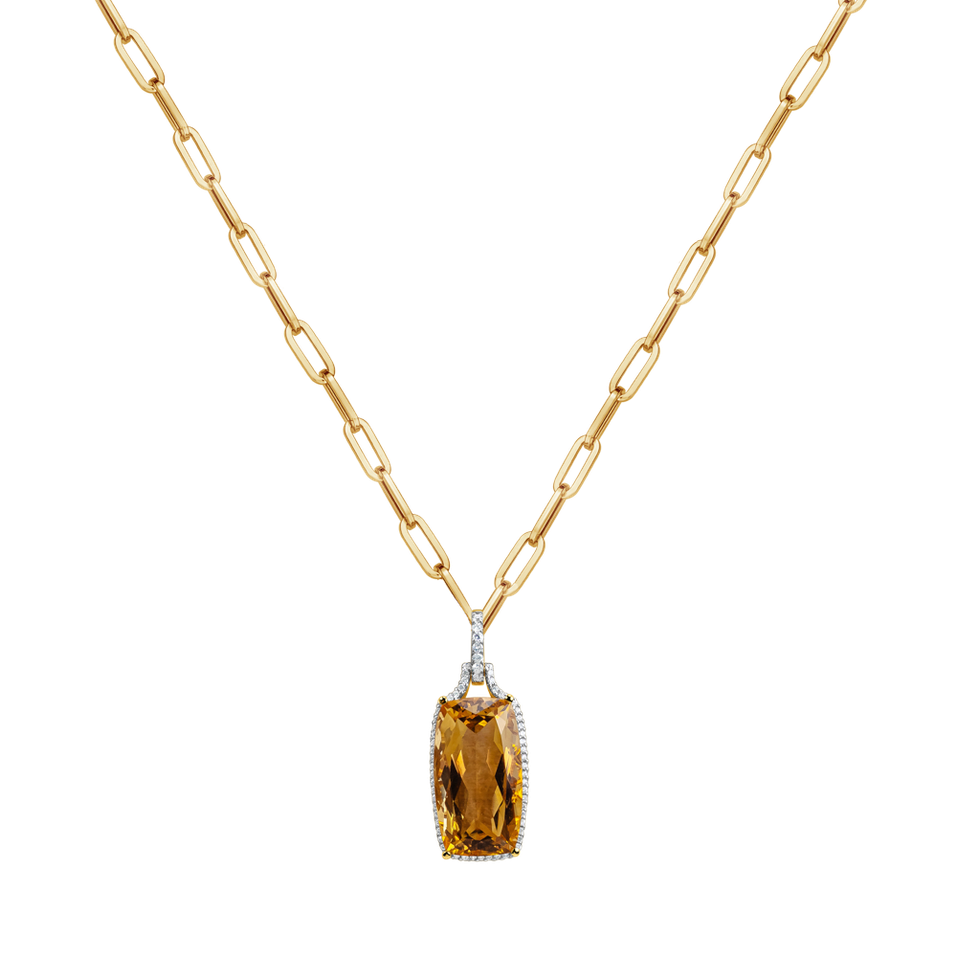 Diamond necklace with Citrine Rose de Lima