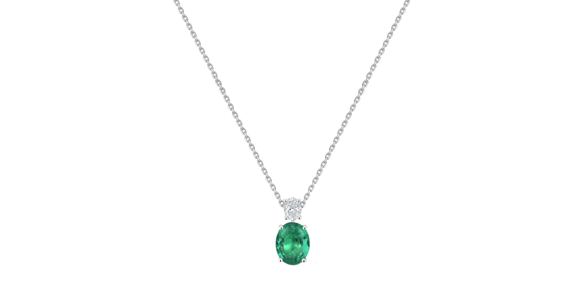 Diamond necklace with Emerald Clotilde