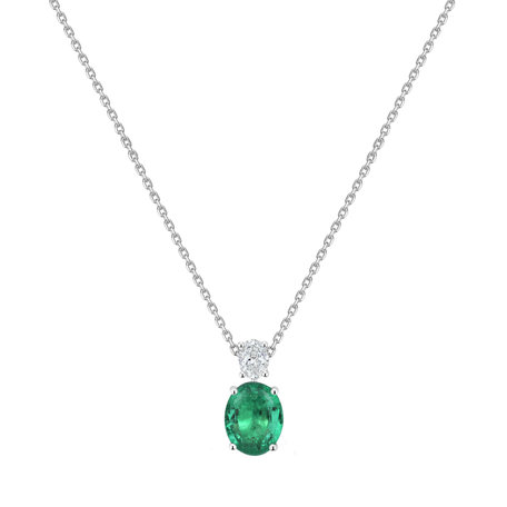 Diamond necklace with Emerald Clotilde