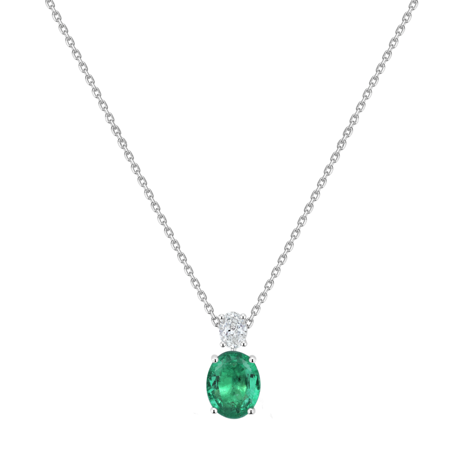 Diamond necklace with Emerald Clotilde