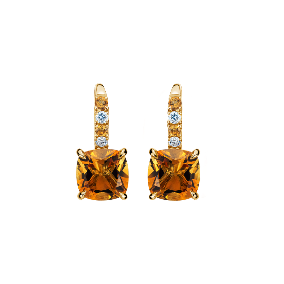 Diamond earrings with Citrine Imelda