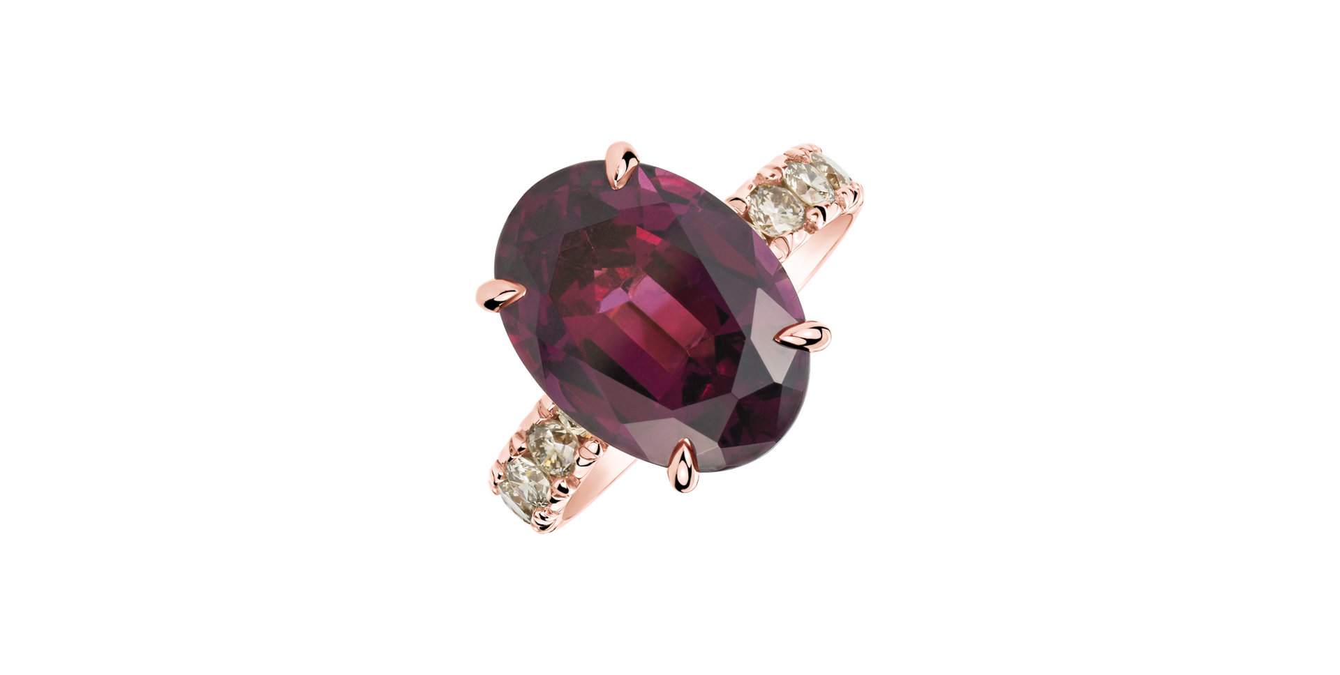 Diamond ring with Rhodolite Purple Romance
