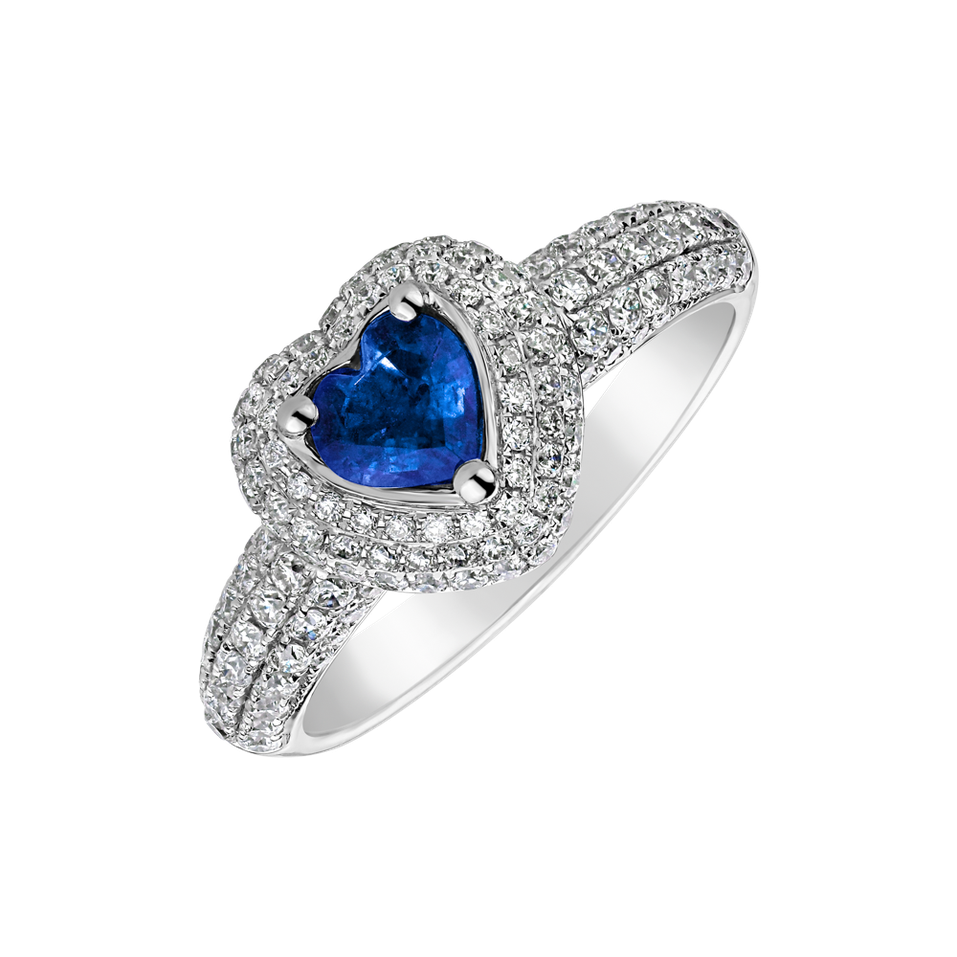 Diamond ring with sapphire Flamboyant Soul