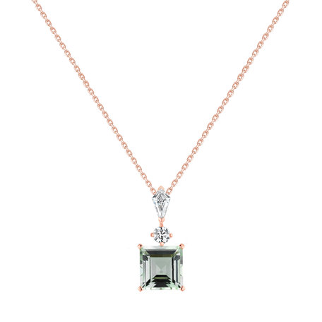 Diamond necklace with Tourmaline Green Illusion