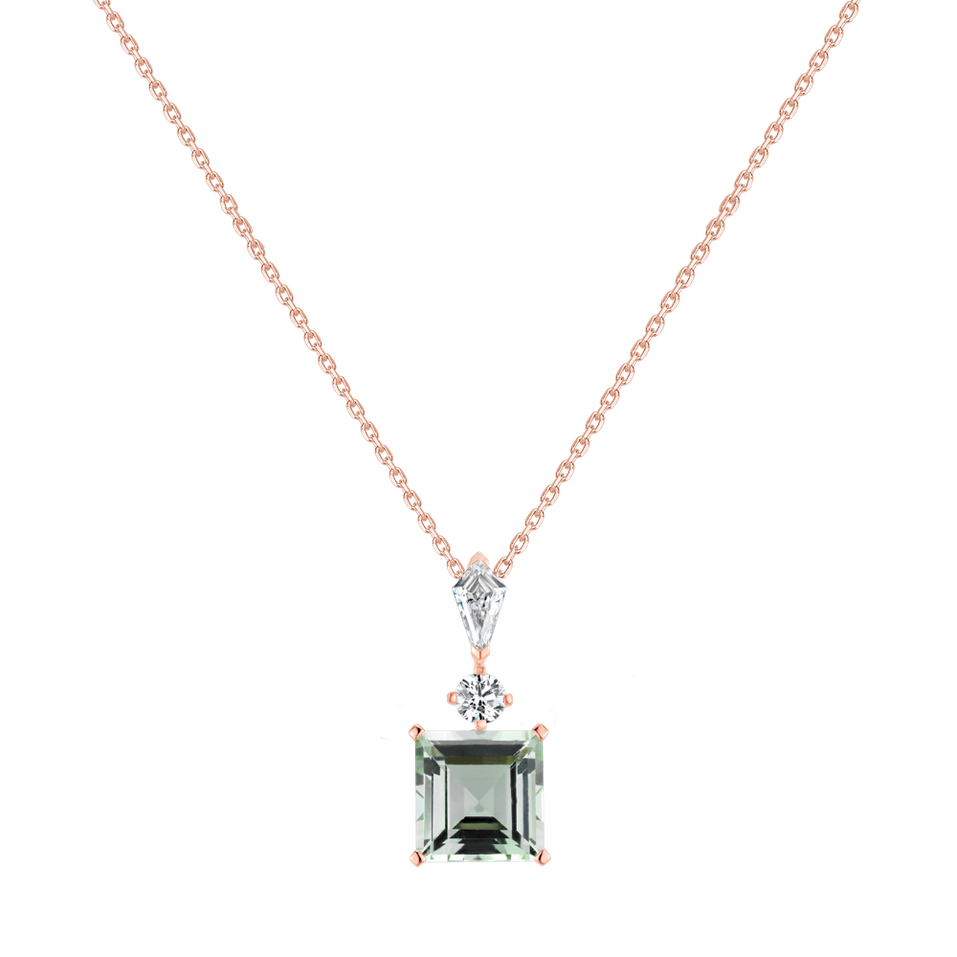 Diamond necklace with Tourmaline Green Illusion