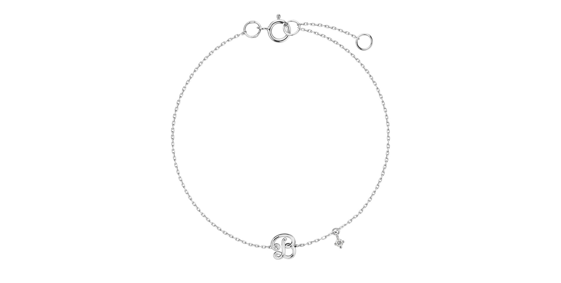 Diamond bracelet Curly Letter B