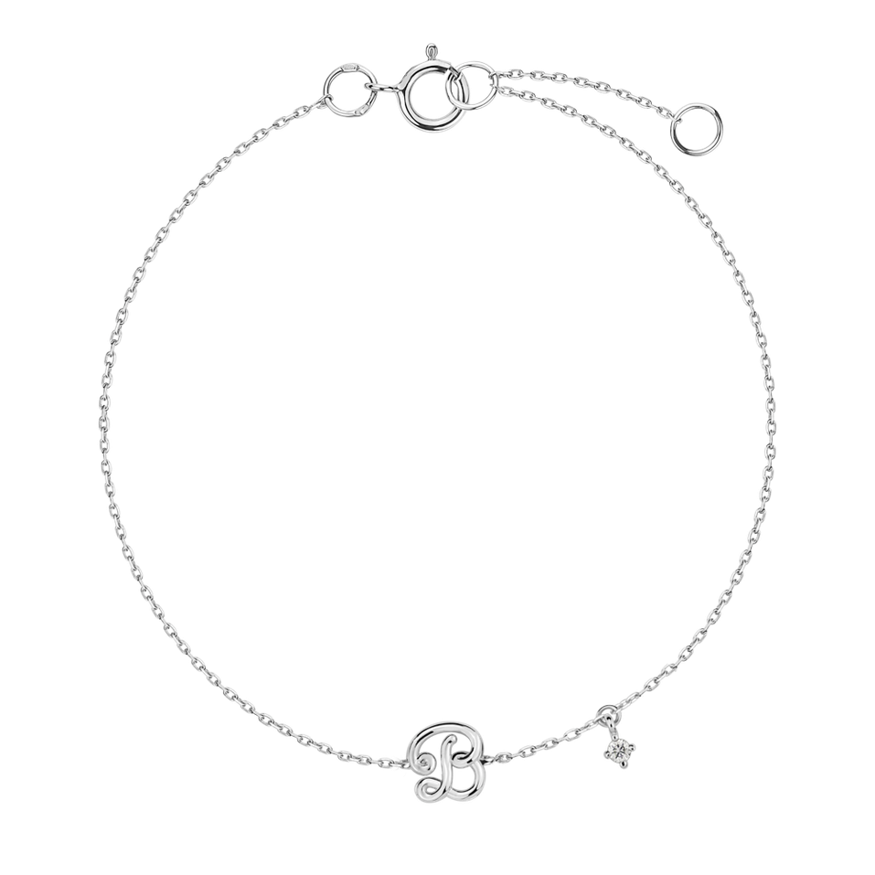 Diamond bracelet Curly Letter B