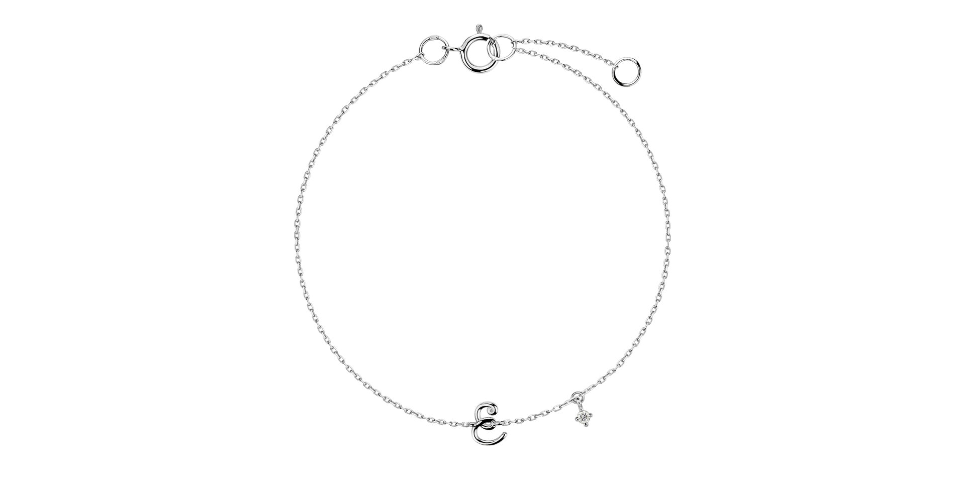Diamond bracelet Curly Letter E