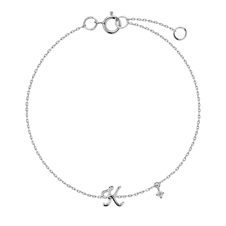 Diamond bracelet Curly Letter K