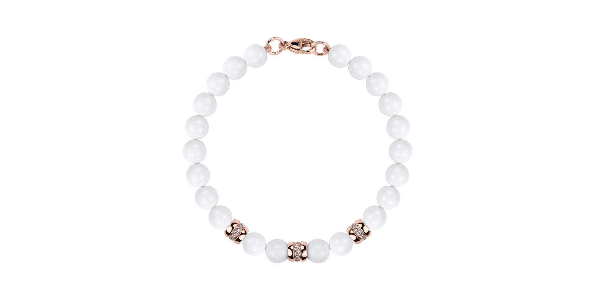 Diamond bracelet with Agates White Mirage