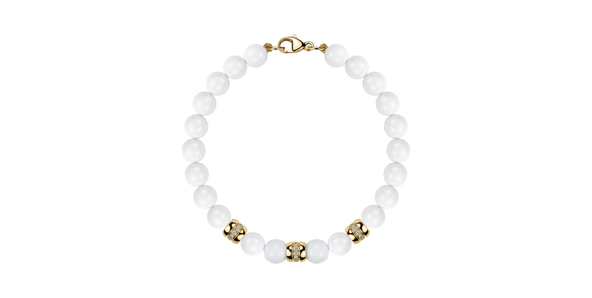 Diamond bracelet with Agates White Mirage