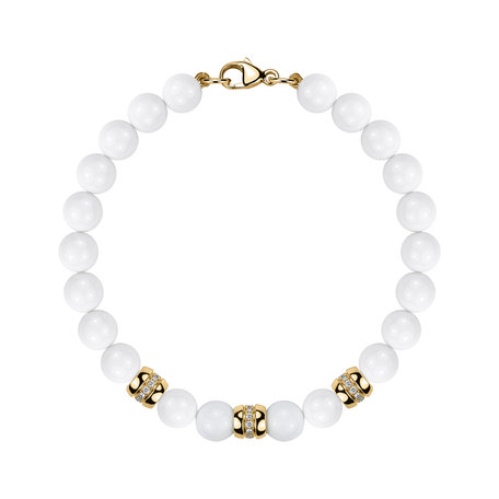 Diamond bracelet with Agates White Mirage