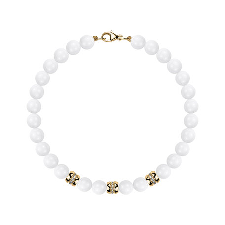 Diamond bracelet with Agates White Mirage