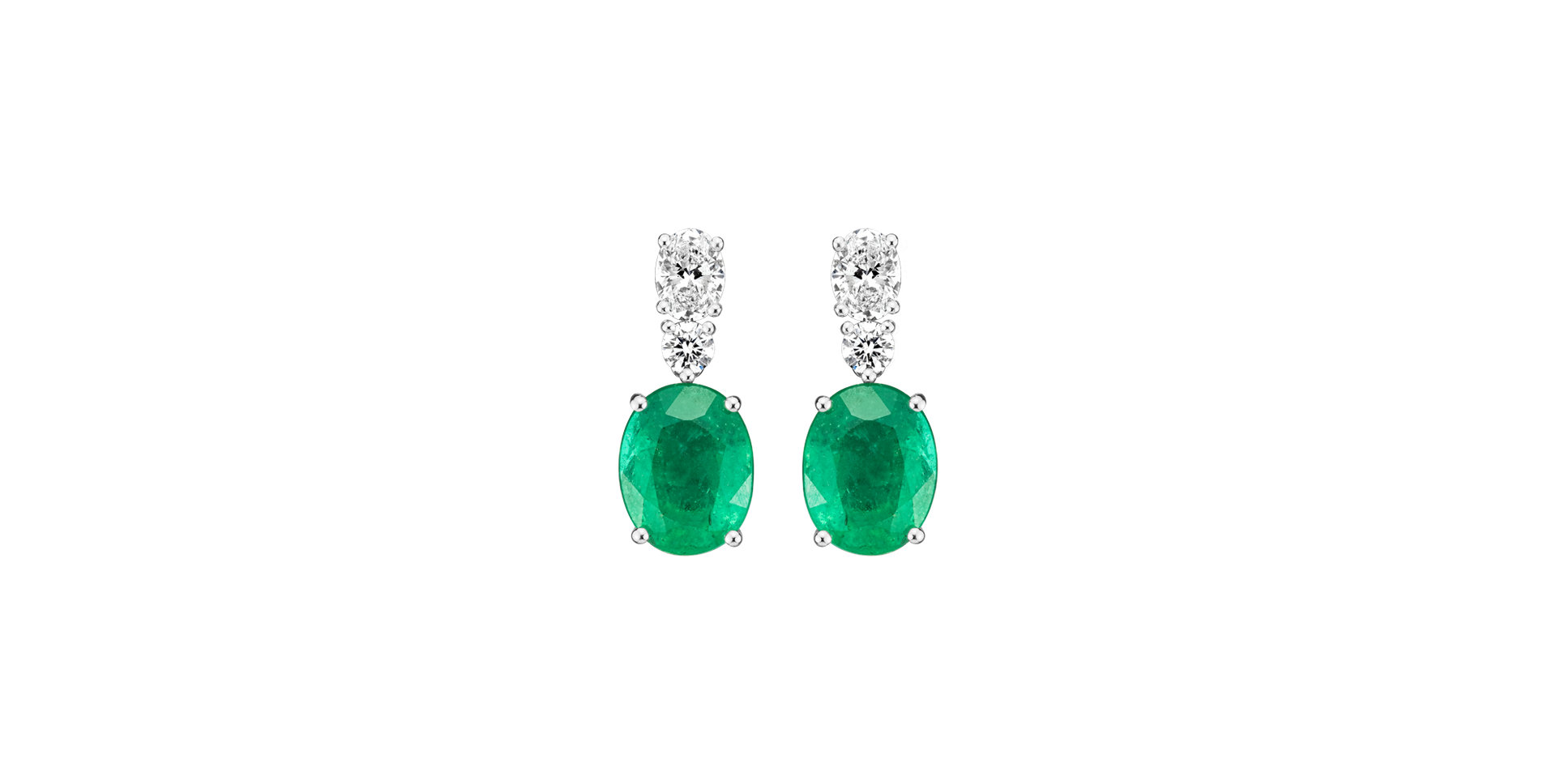 Diamond earrings with Emerald Isoria
