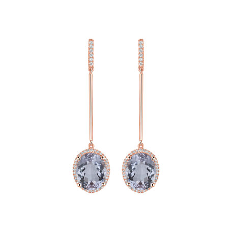 Diamond earrings with Amethyst Silvia