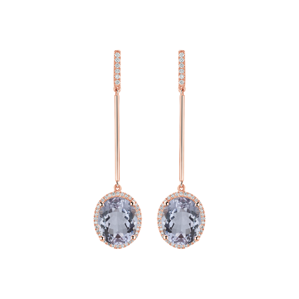 Diamond earrings with Amethyst Silvia