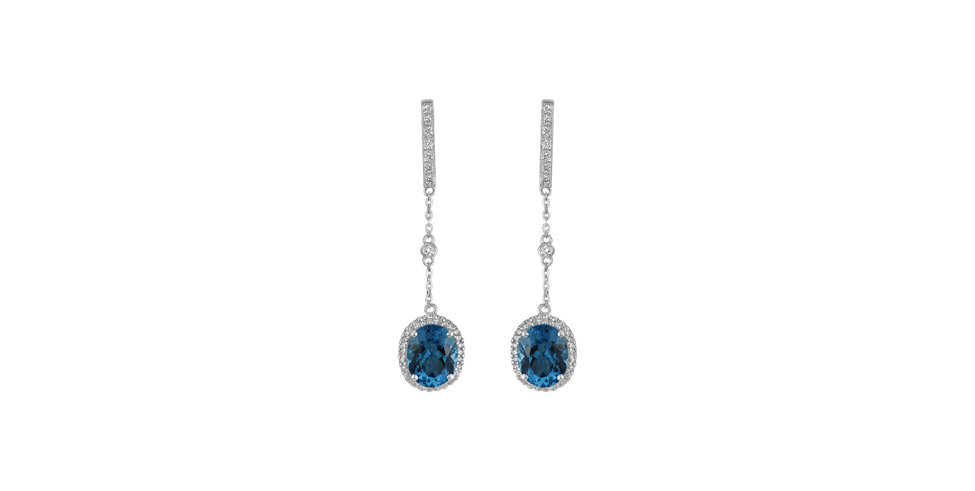 Diamond earrings with Topaz Giulia