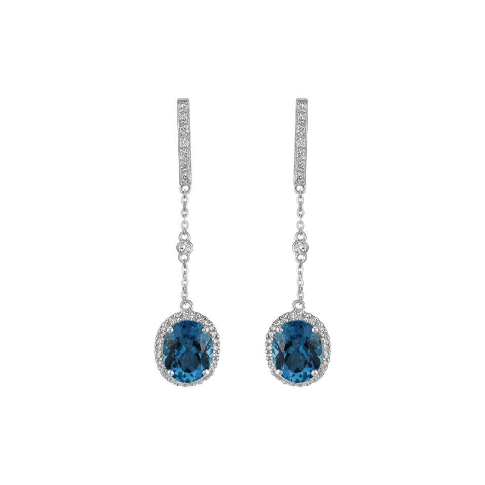 Diamond earrings with Topaz Giulia