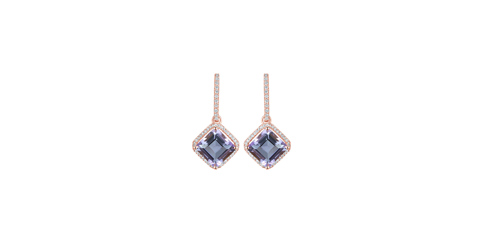 Diamond earrings with Amethyst Starlight Cascade