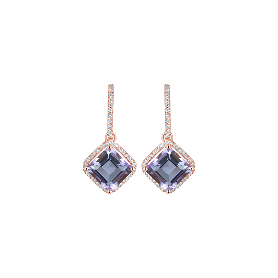Diamond earrings with Amethyst Starlight Cascade