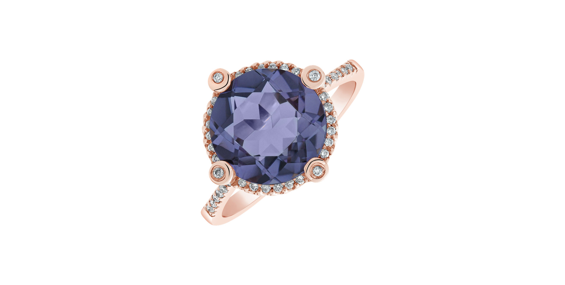 Diamond ring with Amethyst Anjeanette