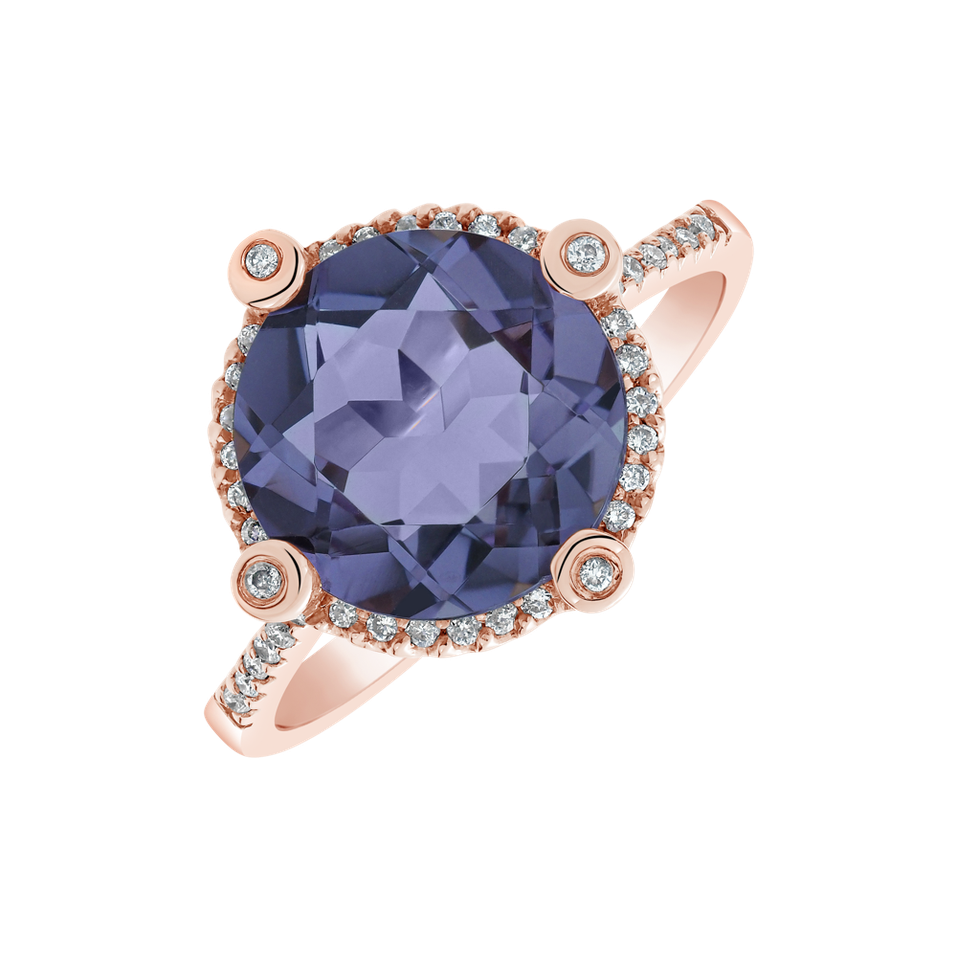 Diamond ring with Amethyst Anjeanette