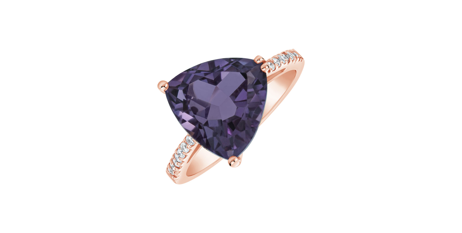 Diamond ring with Amethyst The Charm of Three