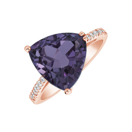 Diamond ring with Amethyst The Charm of Three