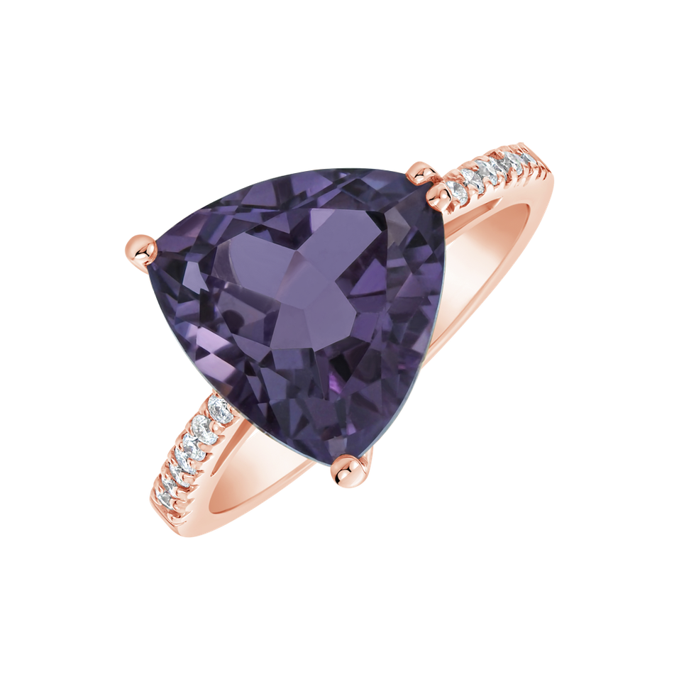 Diamond ring with Amethyst The Charm of Three