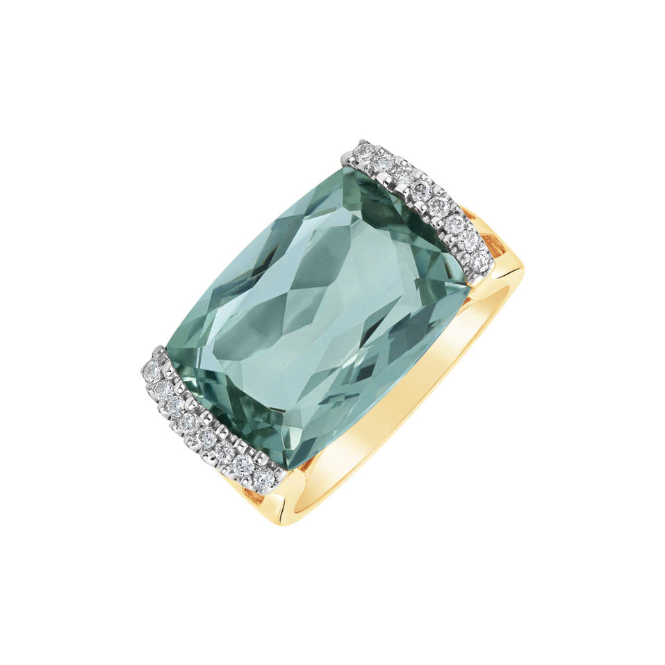 Diamond ring with Amethyst Cleantha