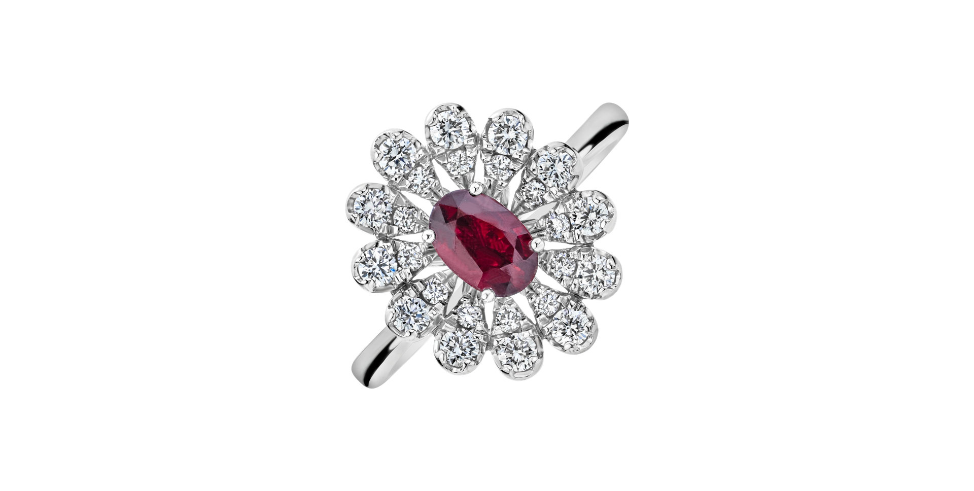 Diamond ring with Ruby Floral Treasure