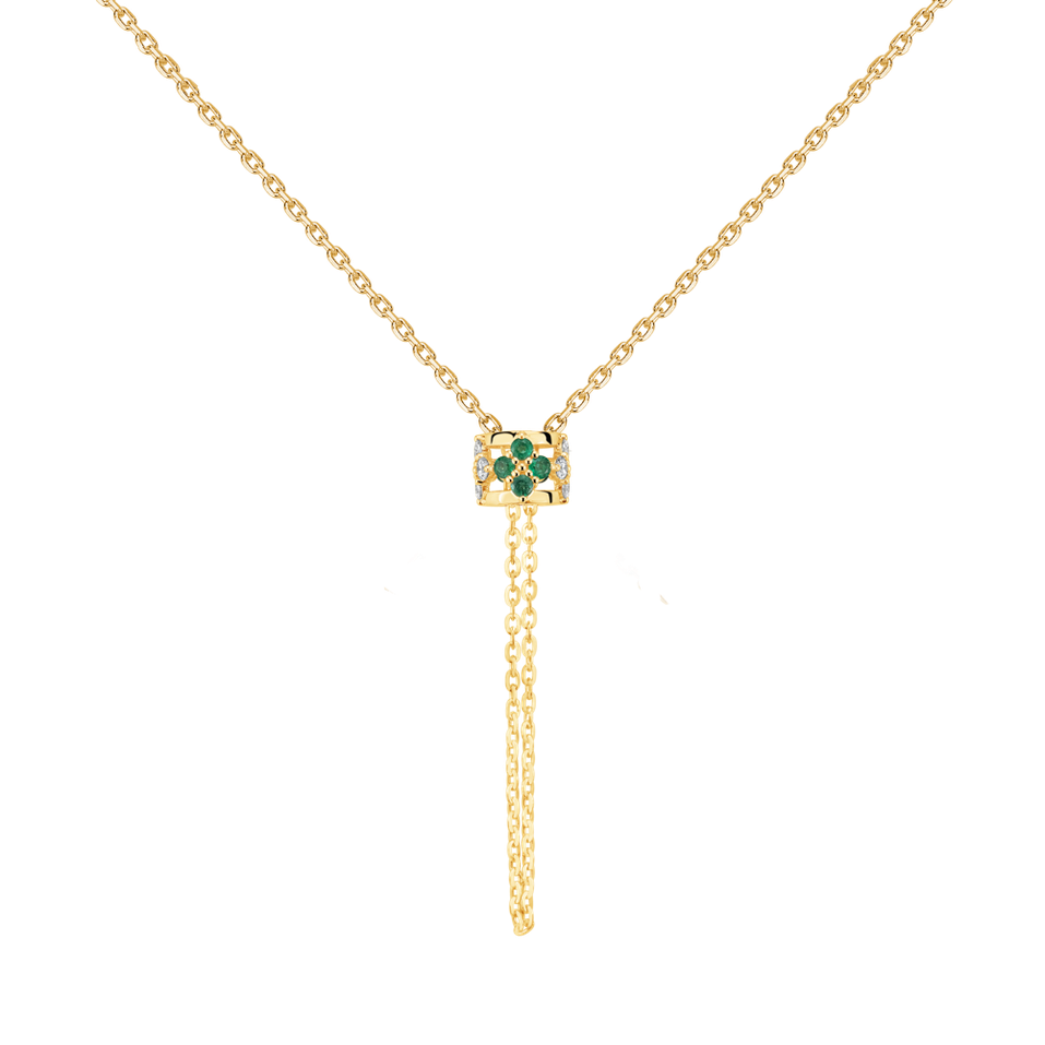 Diamond necklace with Emeralds Amea