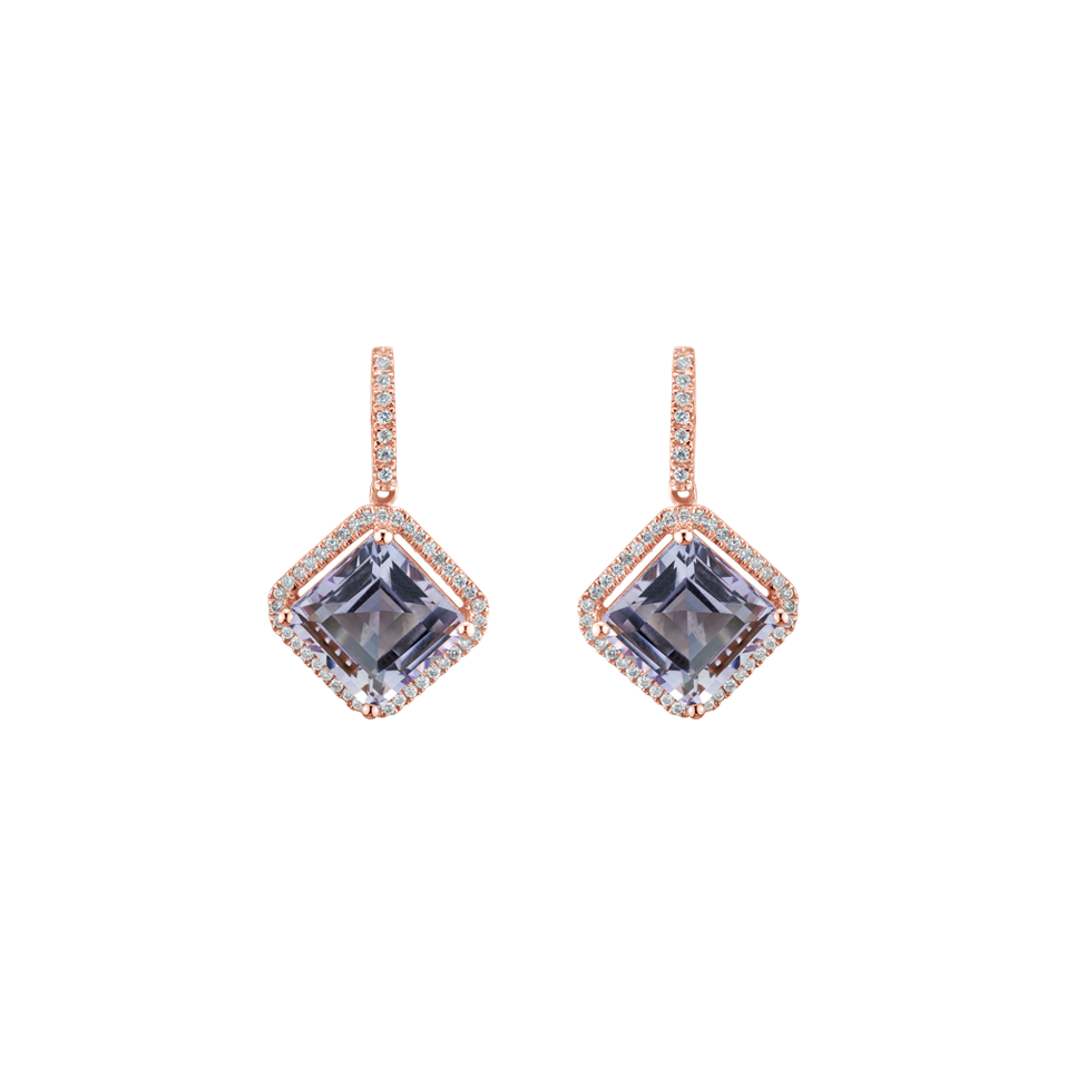 Diamond earrings with Amethyst Starlight Cascade