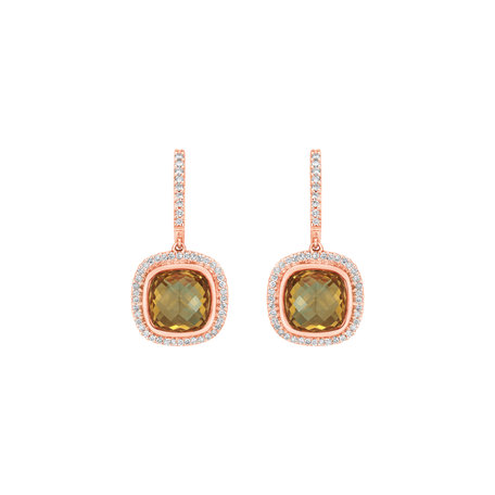 Diamond earrings with Citrine Enchanted Glow