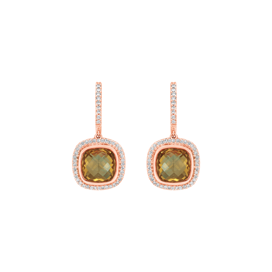 Diamond earrings with Citrine Enchanted Glow
