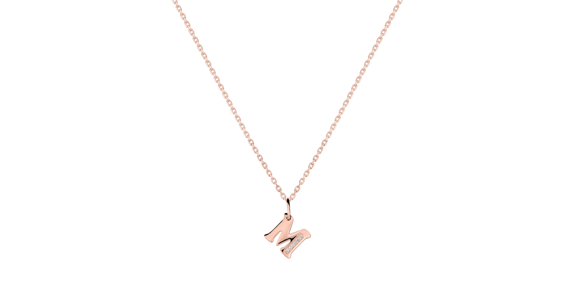 Diamond necklace Dream Letter M