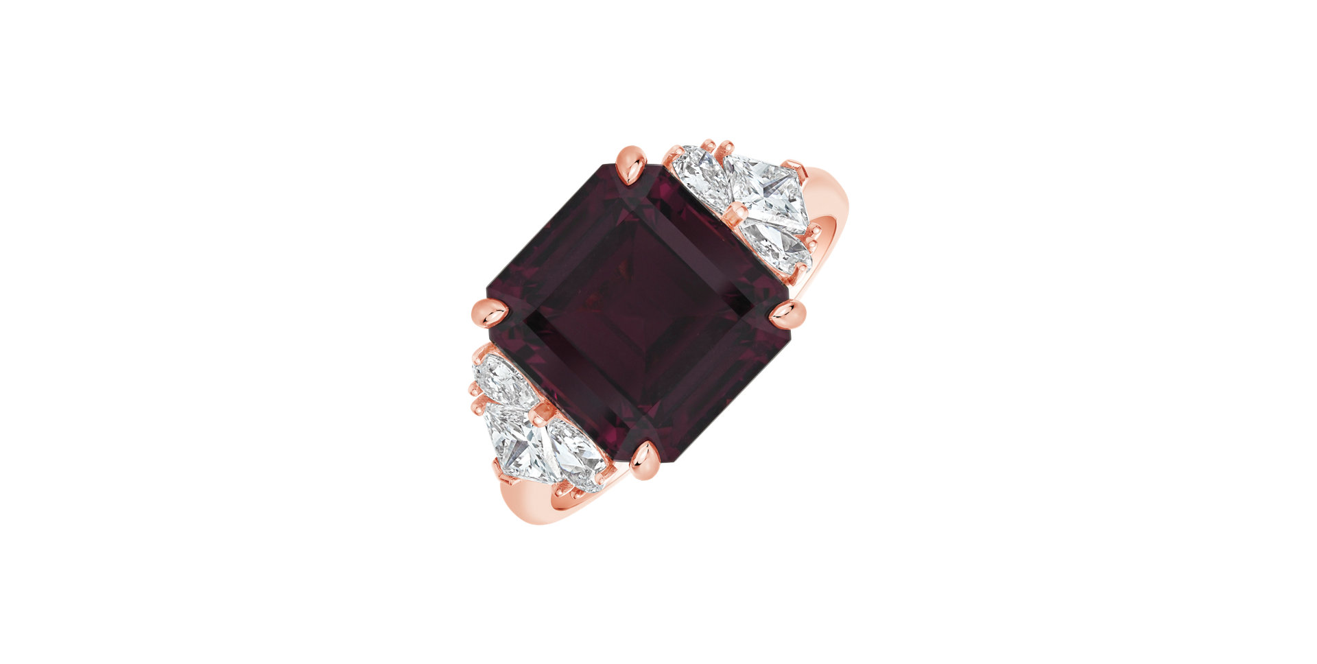 Diamond ring with Rhodolite Vionara