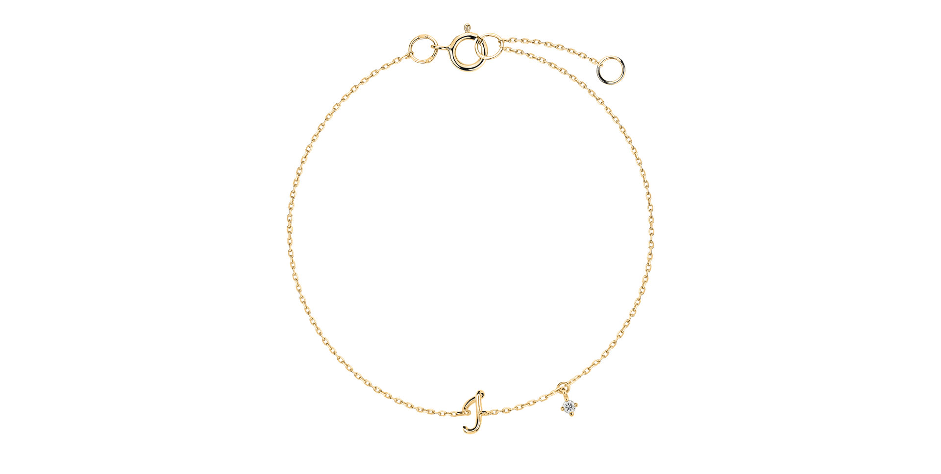 Diamond bracelet Curly Letter I