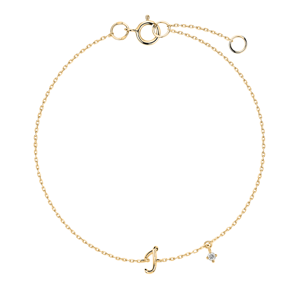 Diamond bracelet Curly Letter I