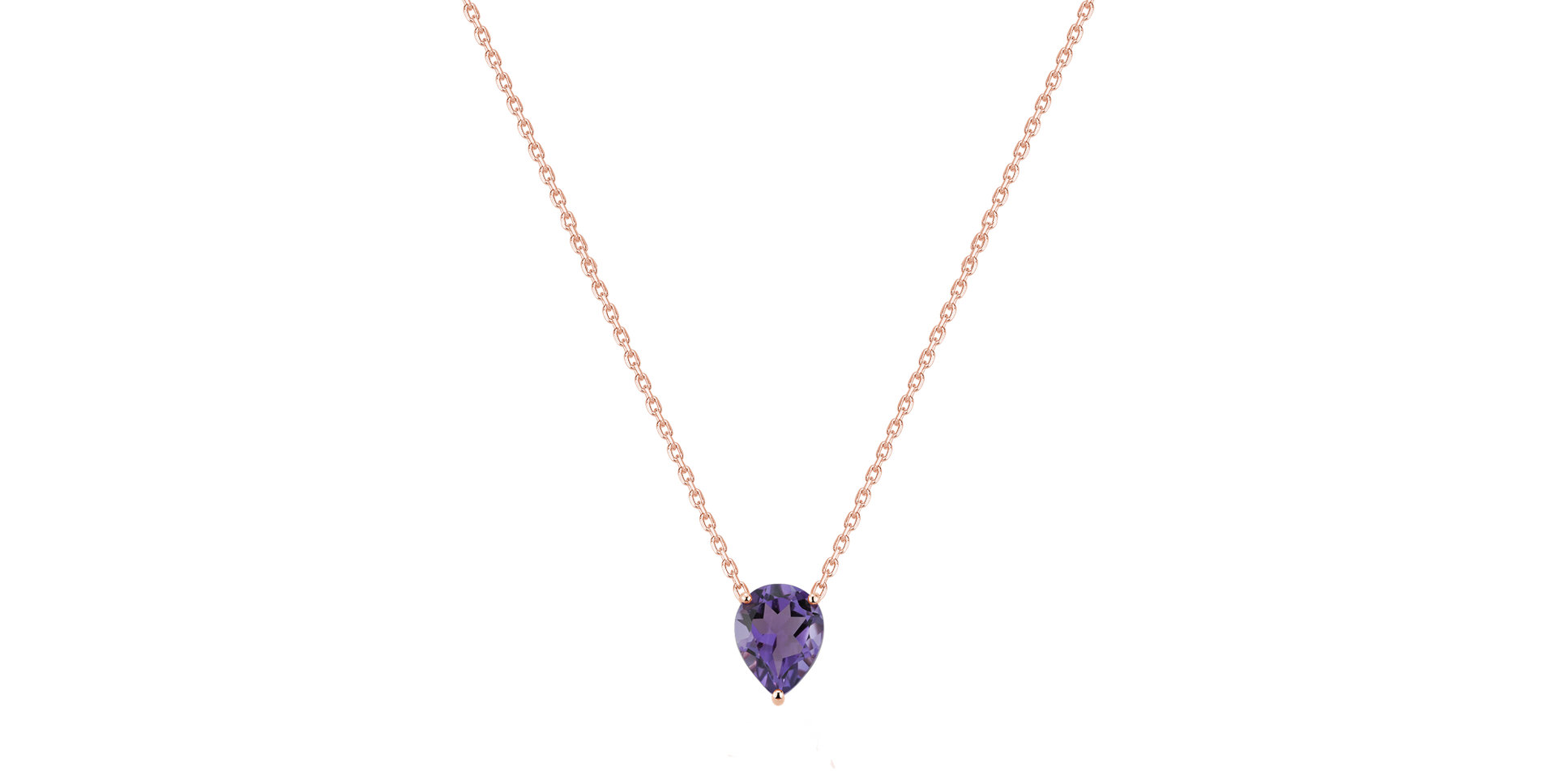 Necklace with Amethyst Drop