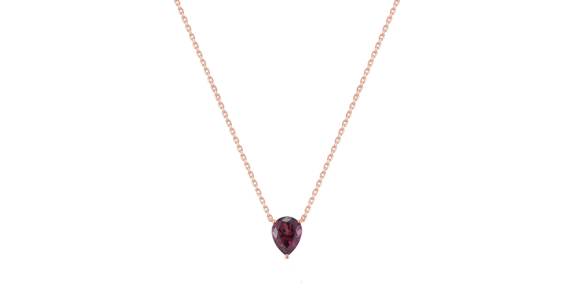 Necklace with Rhodolite Drop