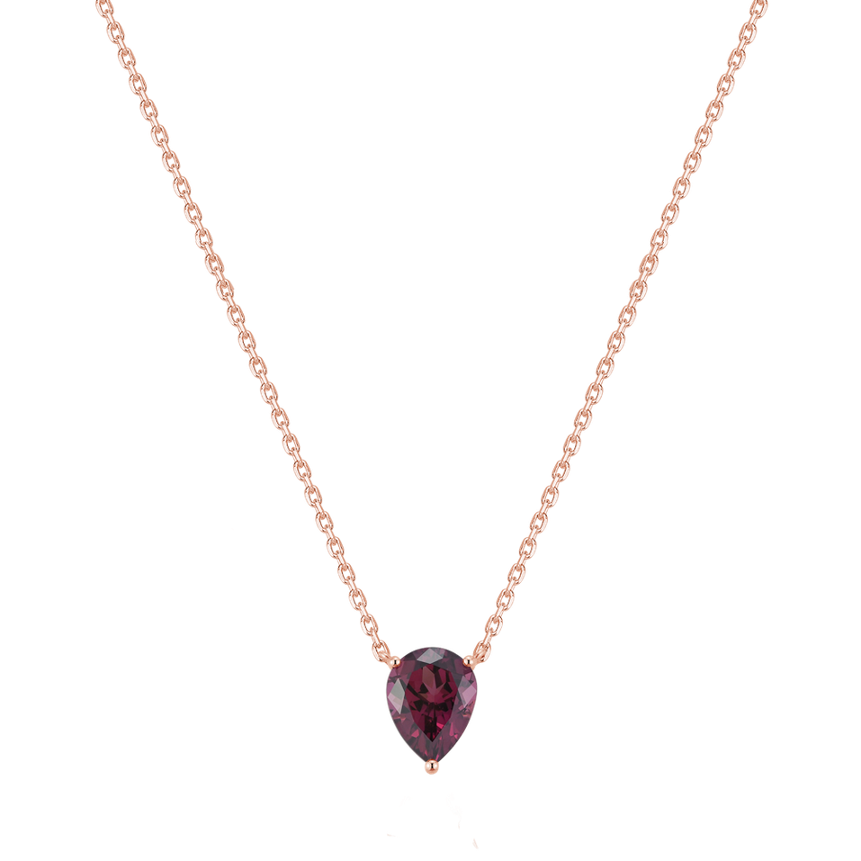 Necklace with Rhodolite Drop