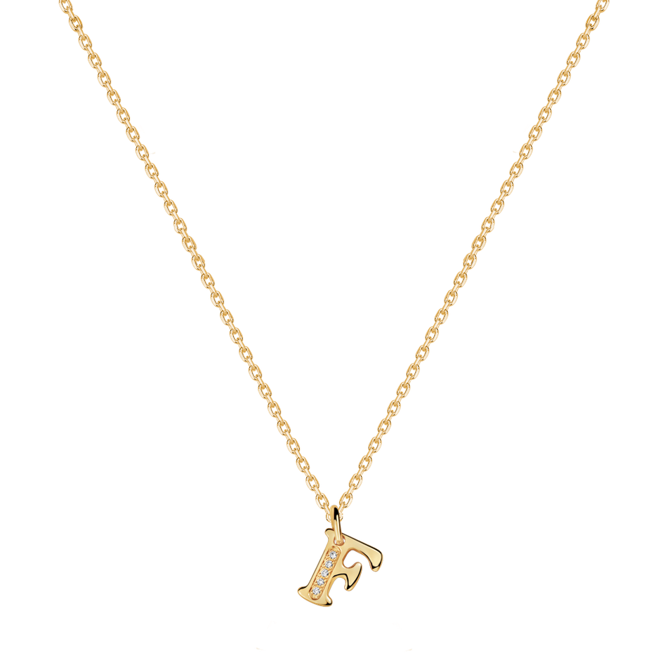 Diamond necklace Dream Letter F