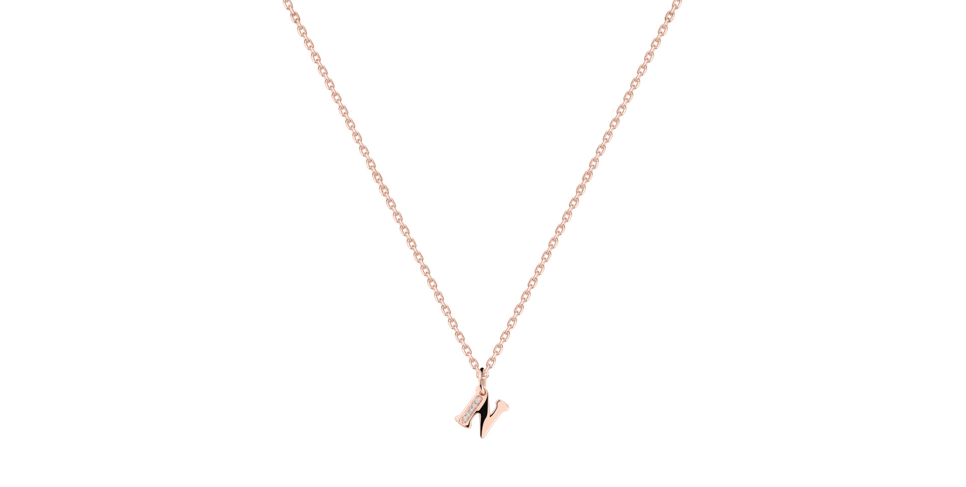 Diamond necklace Dream Letter N